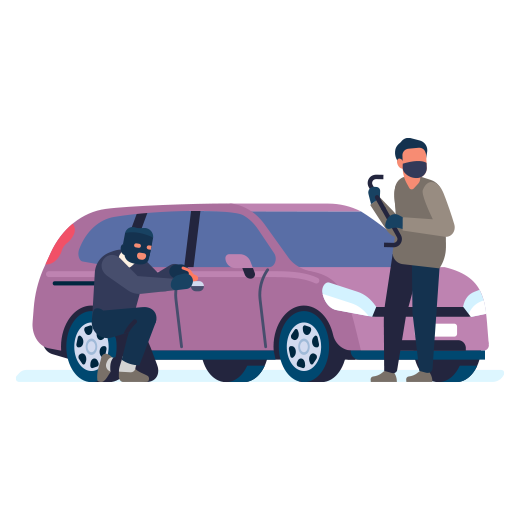 Diebe versuchen ein Auto zu klauen.