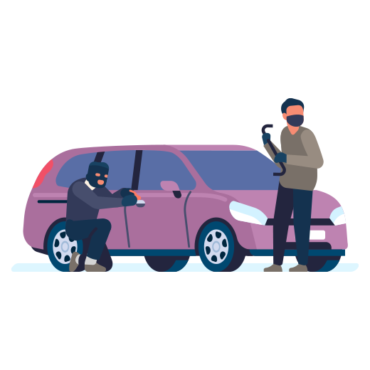 Diebe versuchen ein Auto zu klauen.